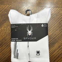NWT Spyder men’s cushion crew socks 6 pairs 