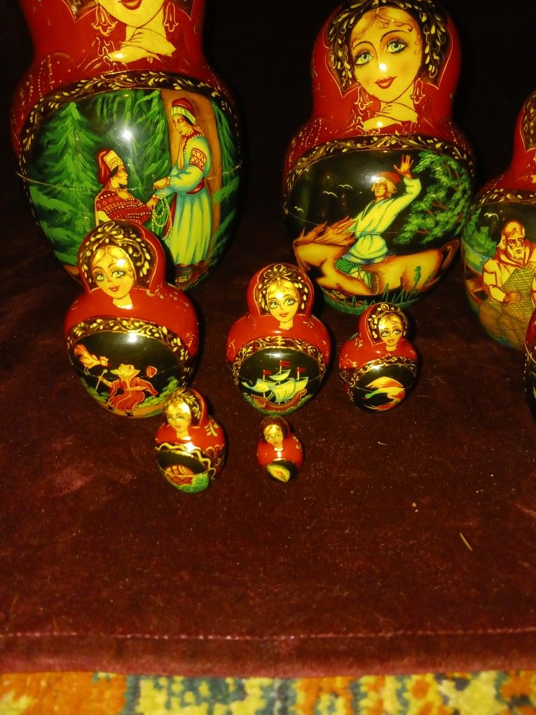 Antique Authentic Russian Nesting Dolls