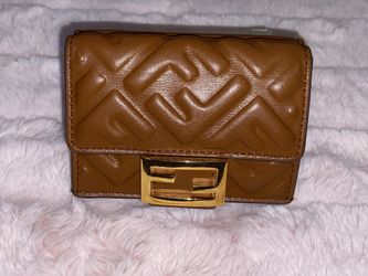 Fendi Brown Leather Micro Wallet