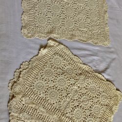 6 NEW VINTAGE Hand Crochet Lace Table Placemats ‼️ Price Is FIRM ‼️ RARE ‼️