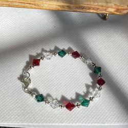 sterling silver 925 small crystal bracelet for girls 6”