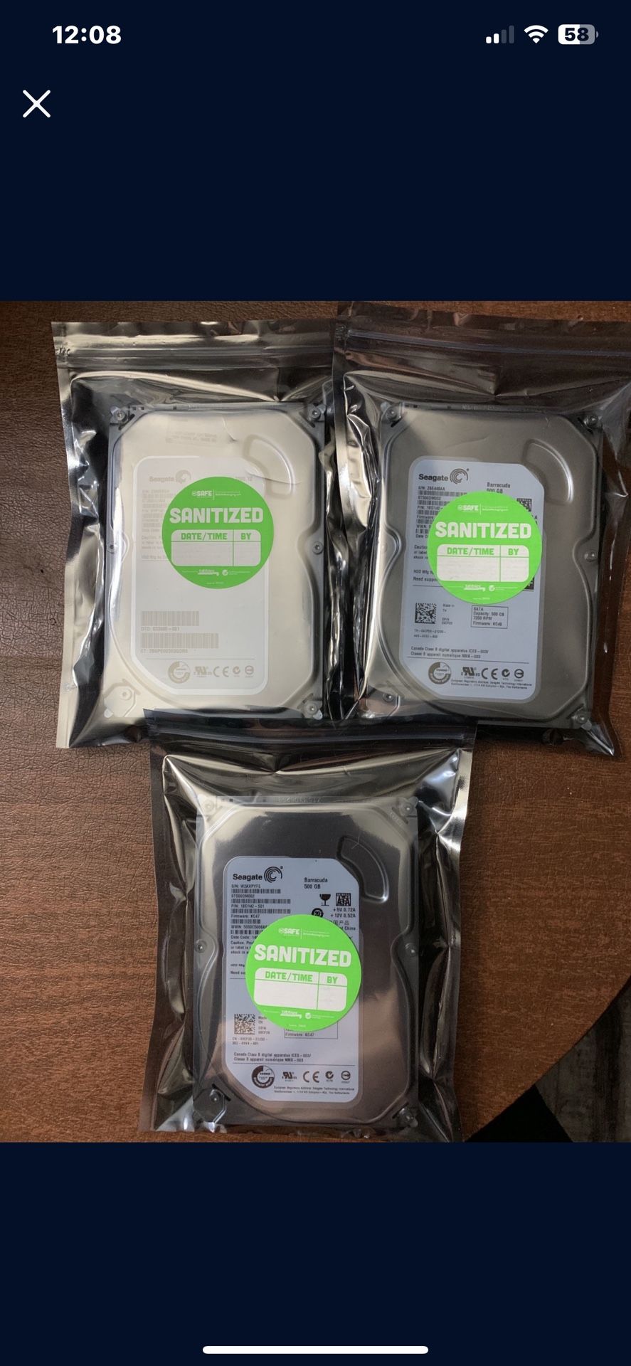 500GB Desktop 3.5” Hard Drives - Formatted & Tested