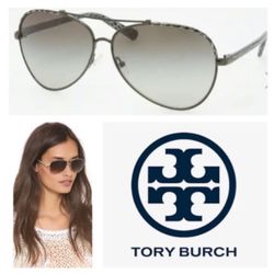 Tory Burch TY6021Q Sunglasses 398/8E- Grey Python Frame/Green Gradient Lenses