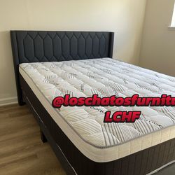 Queen size bed frame and mattress
