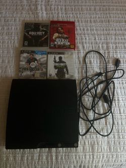 PS3 Console Bundle + 5 Games – Tested & Working