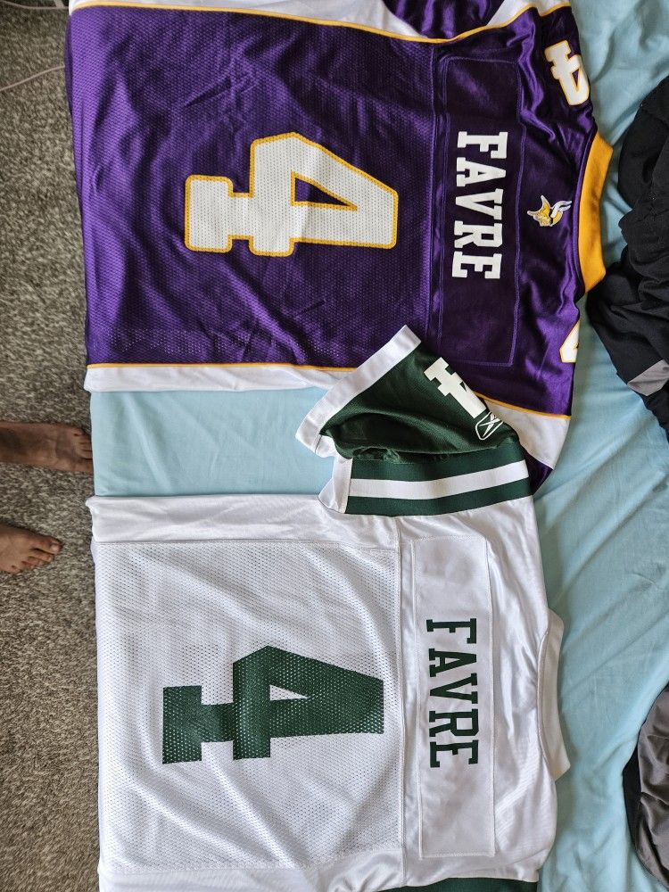 Brett Favre Vikings and Jets Jerseys