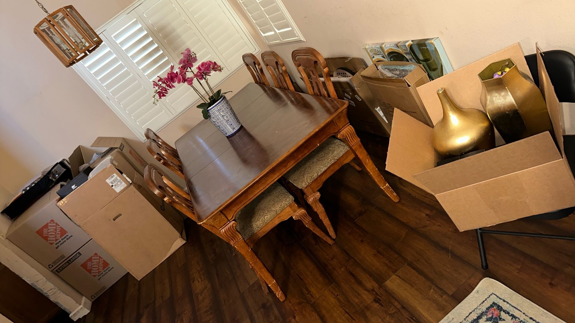 Six Chair Dining Room Table