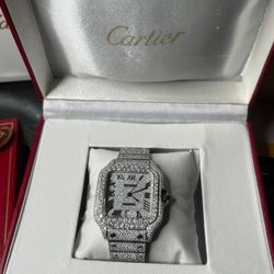 Moissanite Diamond Cartier Bust Down Watch