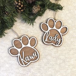 Personalized Dog Paw Ornament