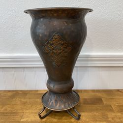 Southern Living At Home Fairmont Urn Vase Metal Copper Color Patina Flower 13"