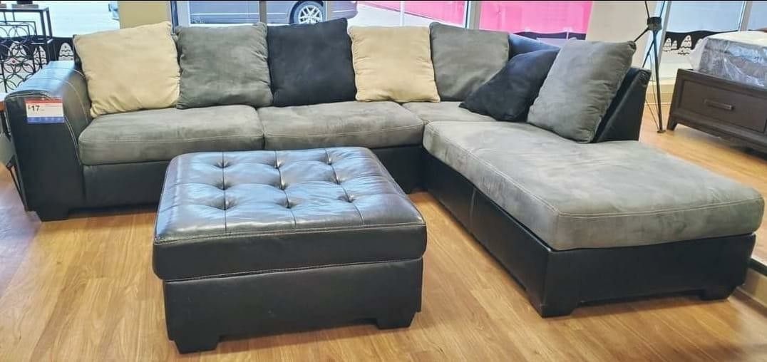 Jacurso Charcoal LAF SectionalAshley ❤️ ❤️& couch, living room, sofa👍