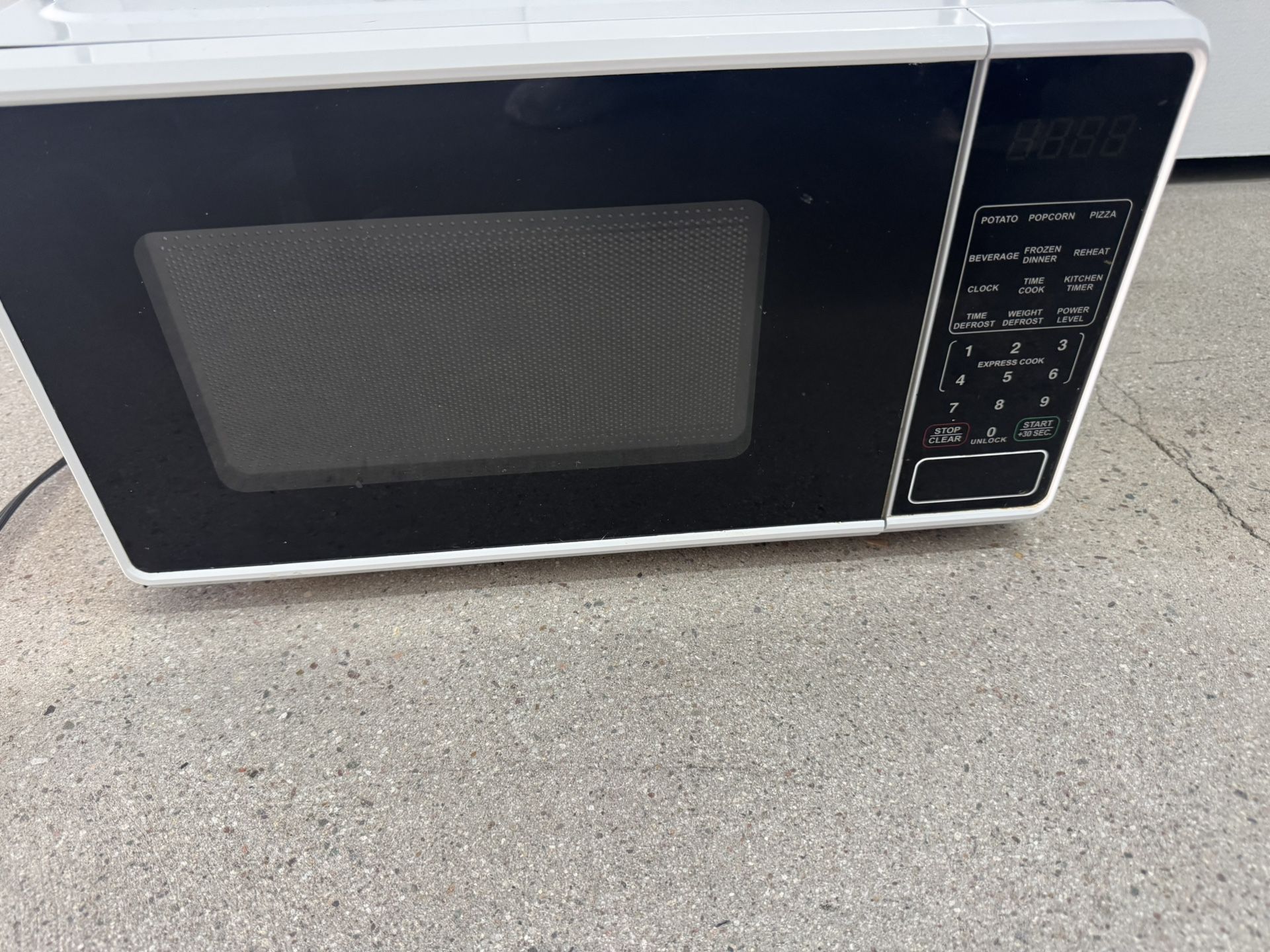White microwave 