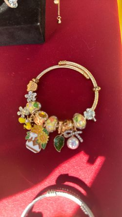 Gold-Tone Charm Bangle Bracelet