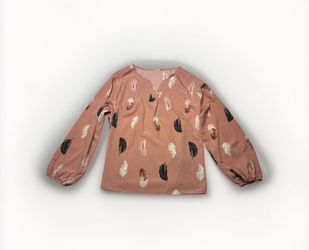 Beautiful feathered, pink women’s blouse