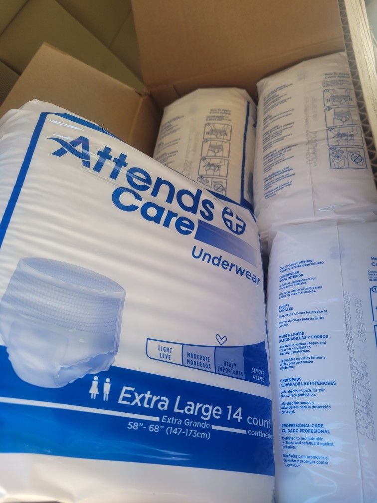 56 Pairs XL Attends Disposable Underwear