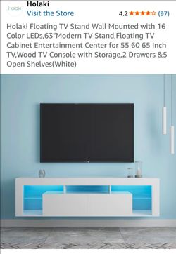 Holaki 63" Floating TV Stand with LED Lights
