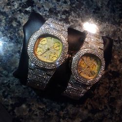 Two Pieces Executive Gentleman Collection Heavy Stainless Steel Quadruple Coated Yellow Gold
