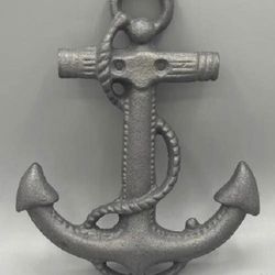 2 Cast Iron Ship Rustic Nautical Beach Anchors Wall Decor 8”x7.5