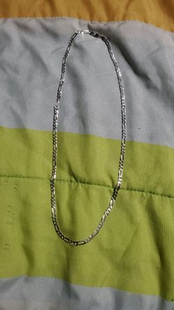 22" Real 925 Silver Figaro Chain Necklace