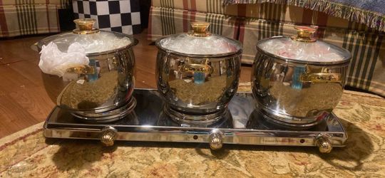 Command Performance 3-Pot Warming Tray Set