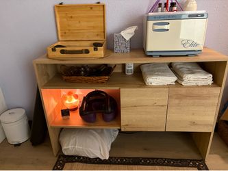 Light wood media console