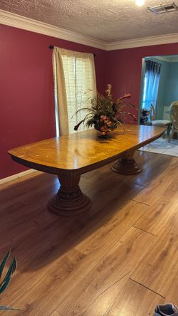 French Provincial Table Of 6, And Buffet ( With Chairs And Mirror )