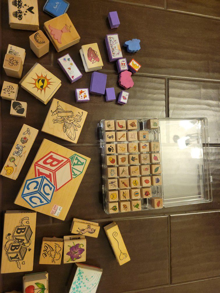 Wooden Stamp Lot