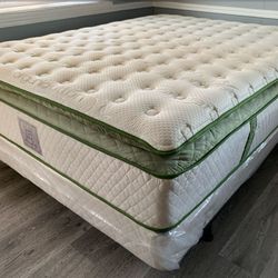 King Organic Elite Superior Hybrid Cool Gel Memory Foam Pillow Top 14inch Mattress!