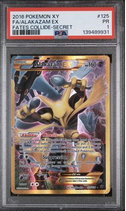 PSA 1 Pokemon Alakazam EX 125/124 Fates Collide Secret Rare Full Art Holo