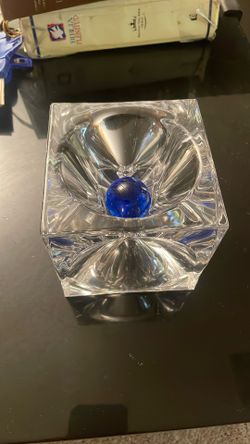 Daum France Cube Crystal Ashtray