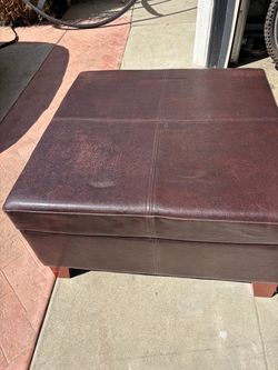Leather ottoman