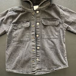 Black Denim Hoodie Jacket