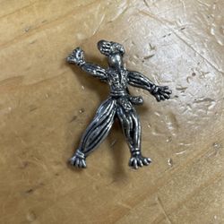 Vintage Trifari Rag Doll Pin Brooch Scarecrow Rintintin Good Luck Silver Tone