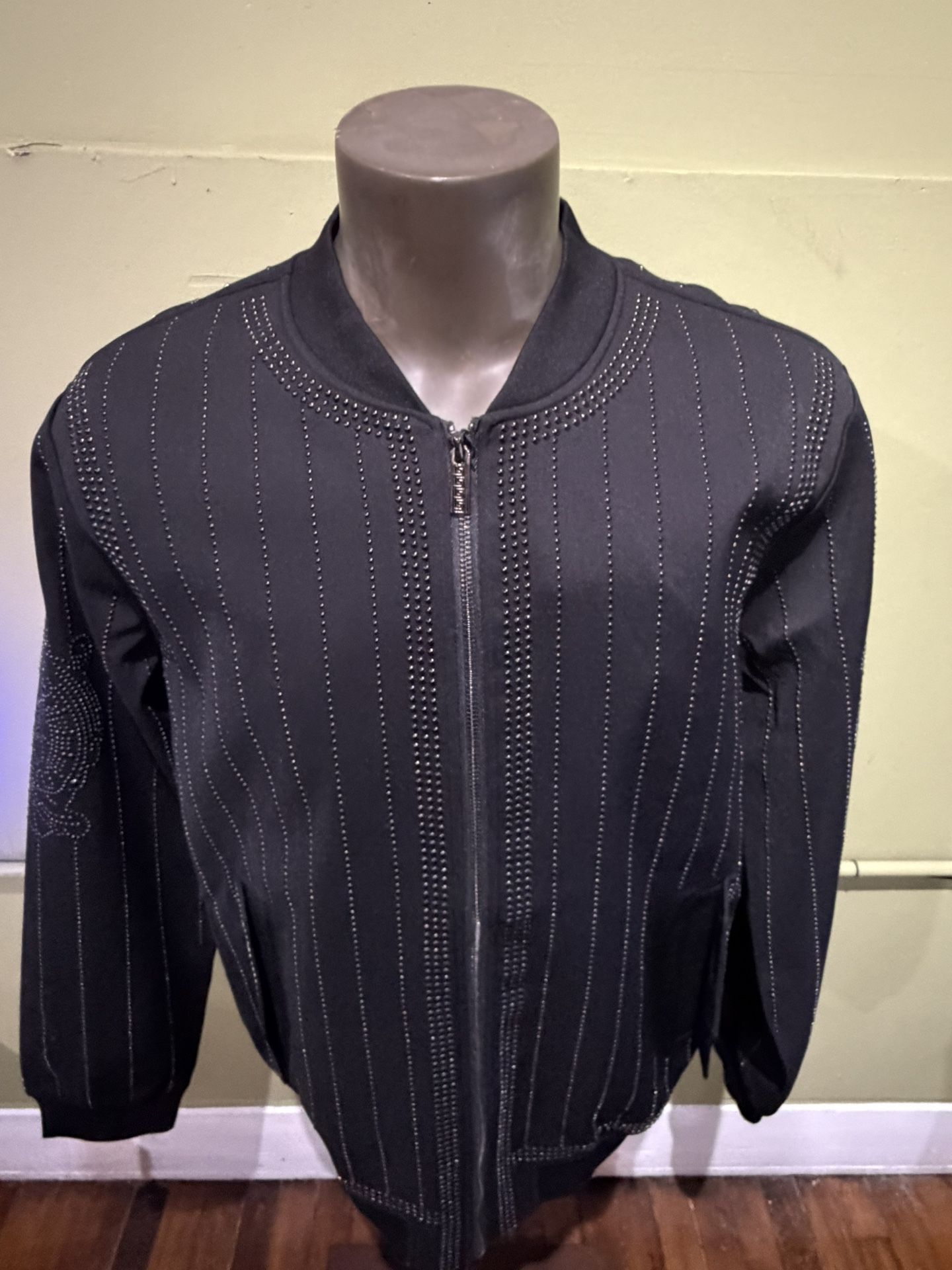 Barabas Jacket Black Bomber Studs Side Pockets