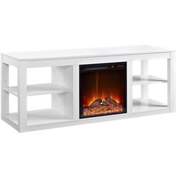 White Tv Stand With Fireplace
