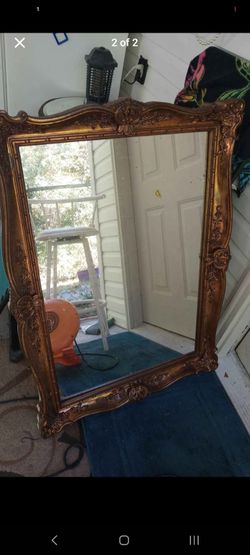 Large Gold Ornate Framed Wall Mirror