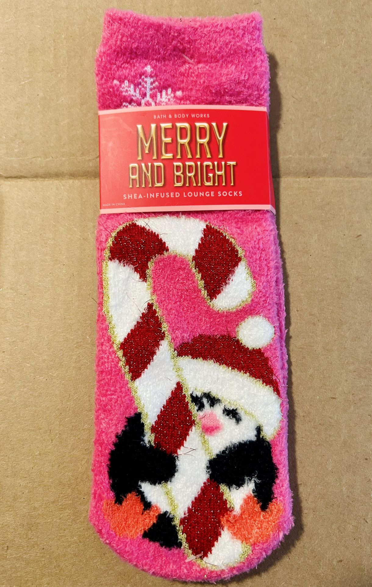 Bath and Body Works Pink Penguin Socks