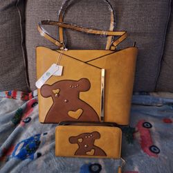 Yellow Handbag And Wallet