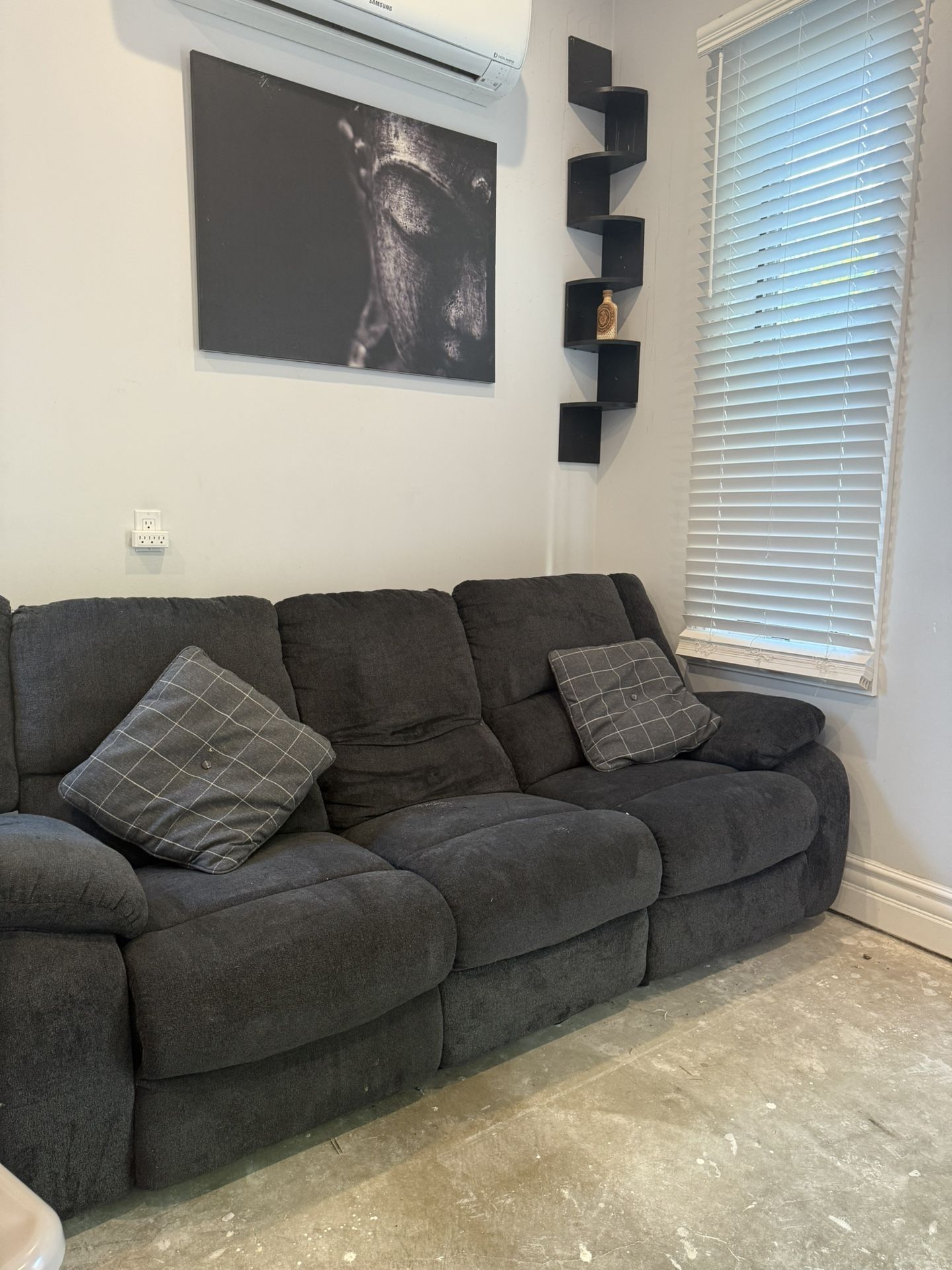 Gray Couch Electric Reclining Sofa