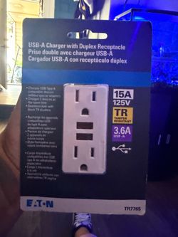 USB-A charger with duplex receptacle