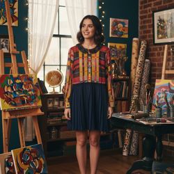 🎨 Jessica Simpson Plaid Top & Pleated Skirt Dress - Size 9/10 (Worn Once!) 📚