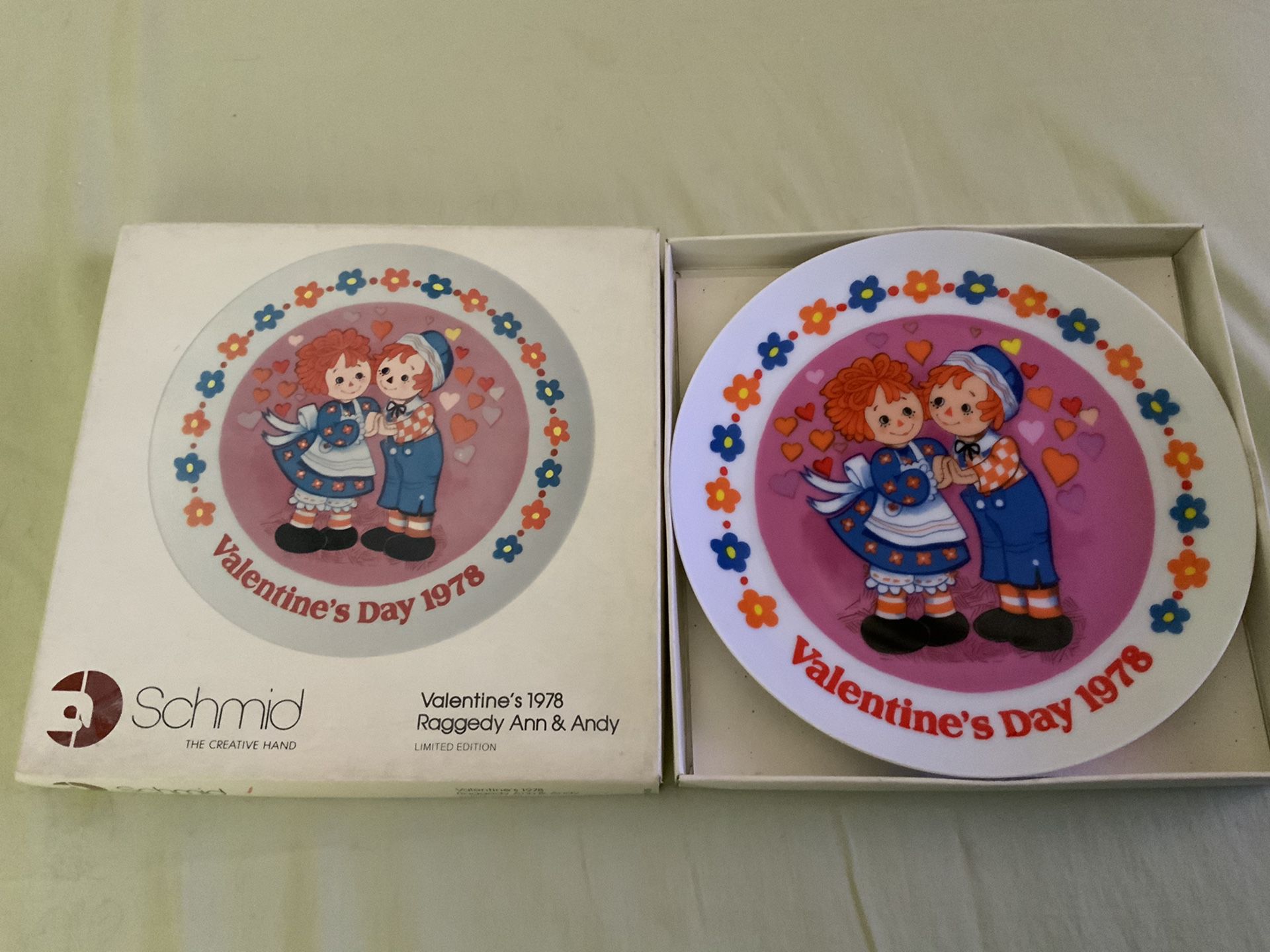 THE SCHMID COLLECTIONS “THE RAGGEDY ANN & ANDY PLATE IN ORIGINAL BOX #3