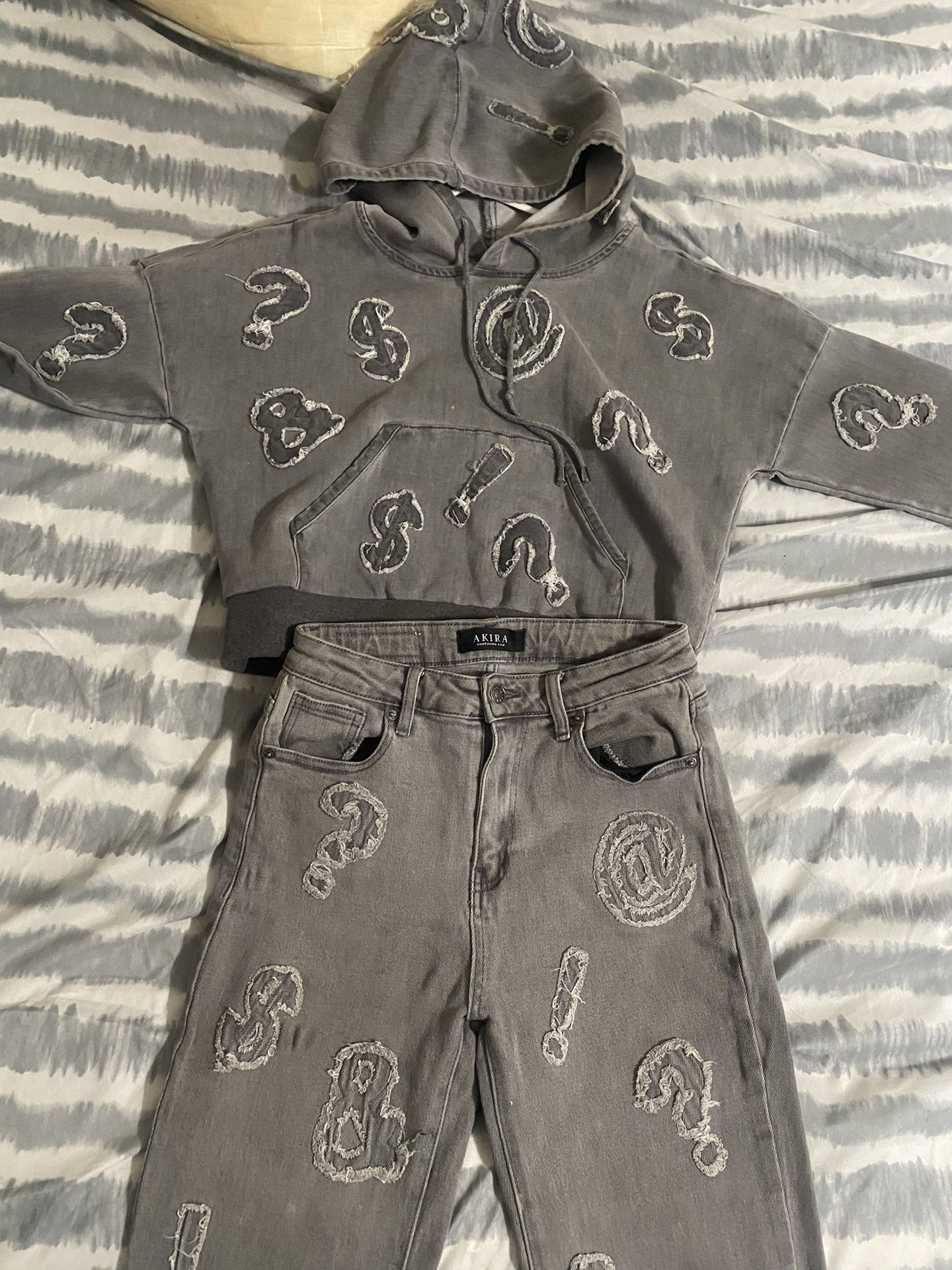 2 Piece Hoodie And Jean Set