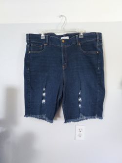 Lane Bryant Women's Distressed Denim Blue Jean Shorts Plus Size 22