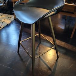 Modern Bar Counter Stool Black Brushed Gold Copper