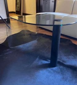 Vintage Post Modern Waterfall Glass Coffee Table or Side Table