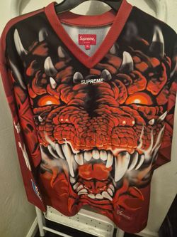 Supreme red&black hockey Dragon jersey