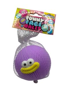 ORB Curiosities Funny Face Balls Squeeze Ball Toy Purple/Yellow/White Ages 3+