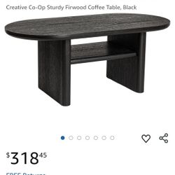 Sturdy Firwood Coffee Table, Black