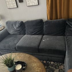 Blue Sectional Couch W/chase